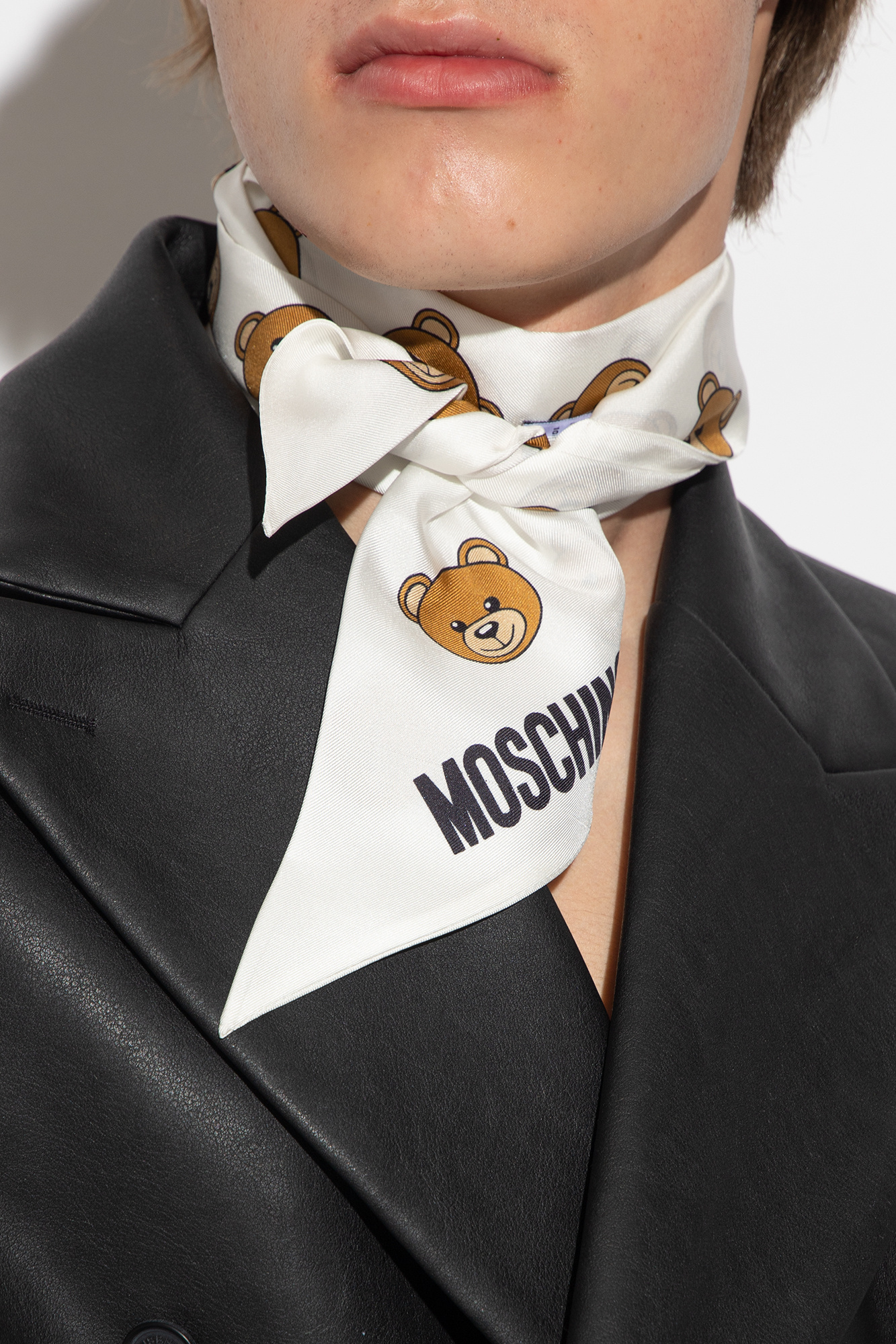 Moschino Silk scarf with logo | Men's Accessorie